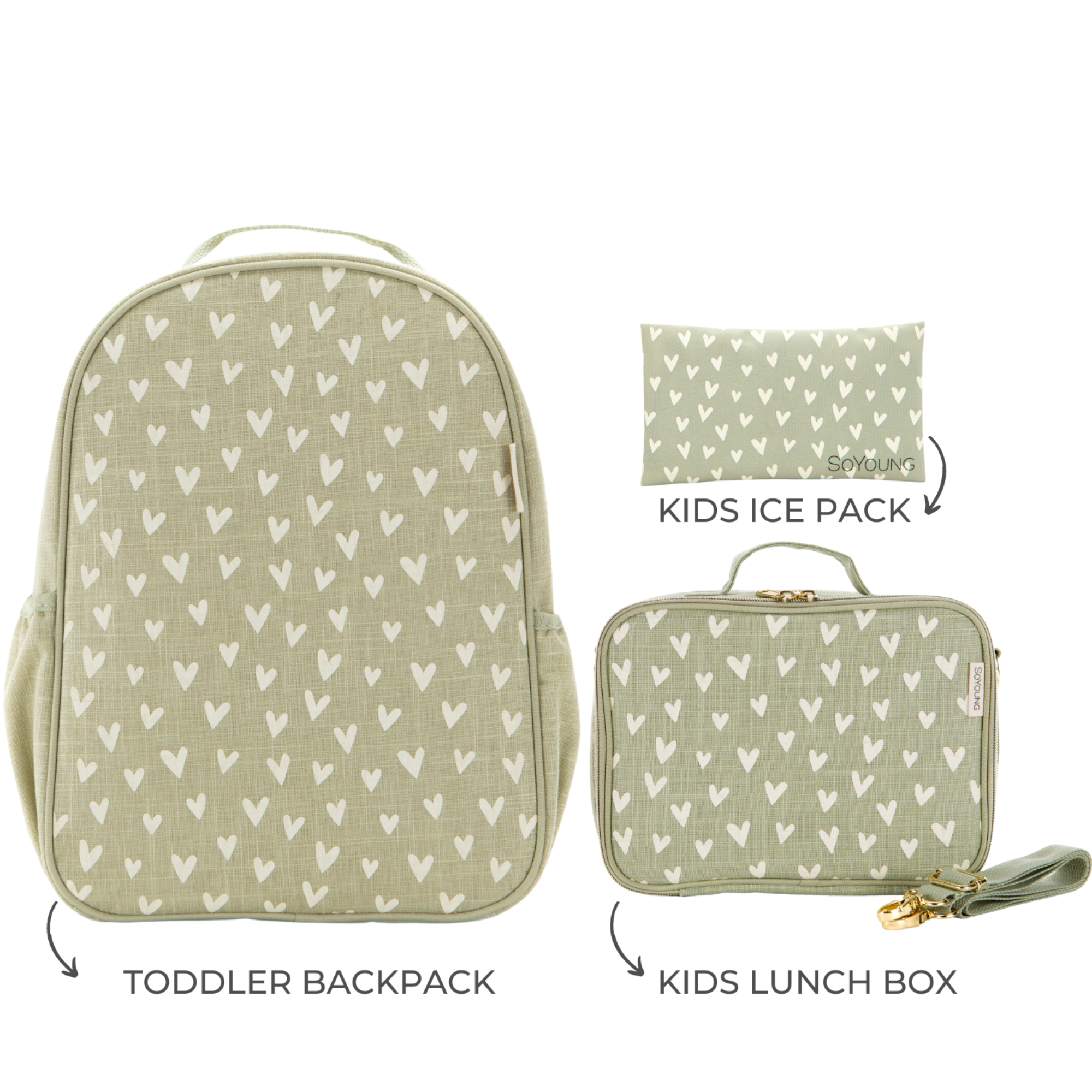 Little Hearts Sage Toddler Bundle - 3pc