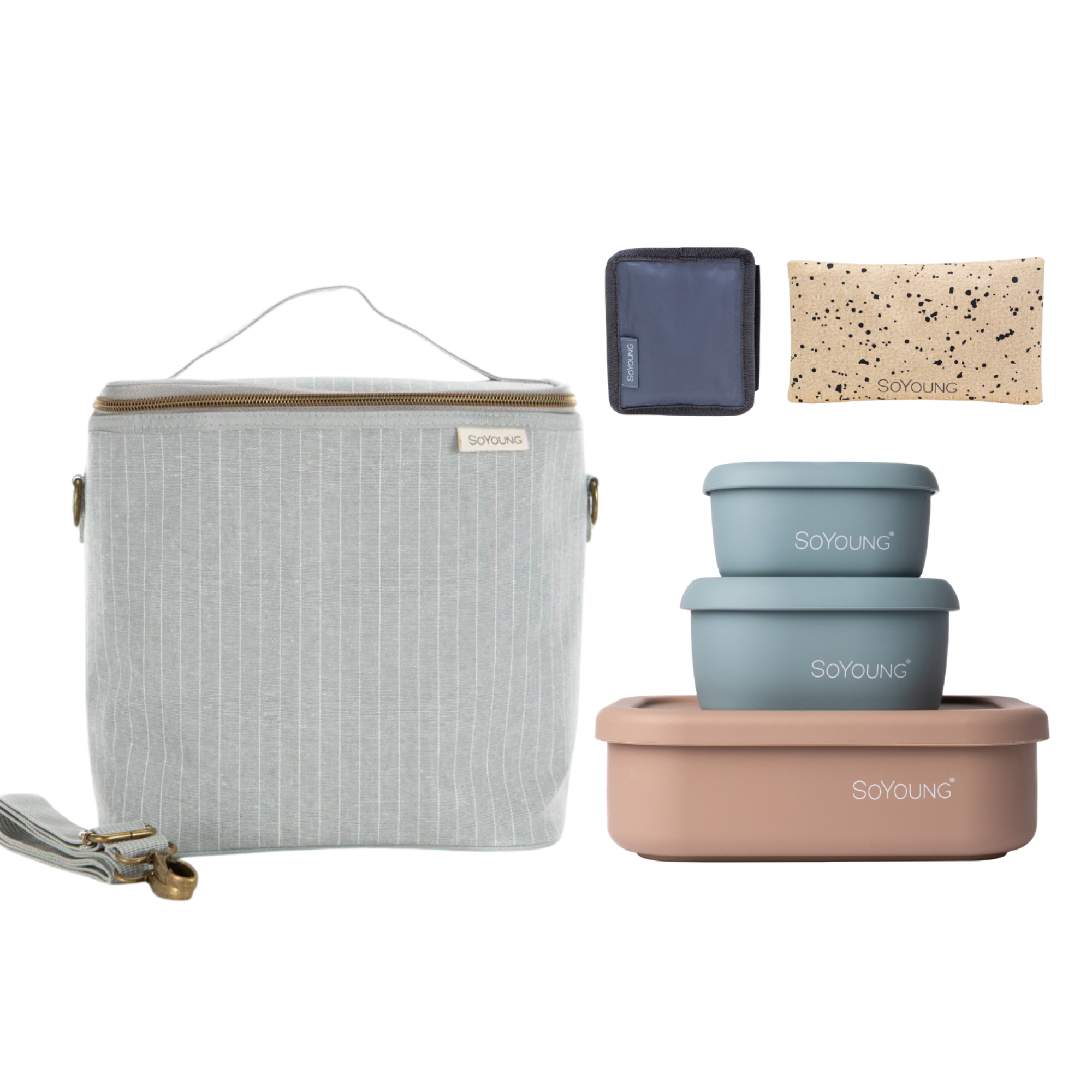 The Ultimate Lunch Bundle - Pinstripe Heather Grey - 6pc