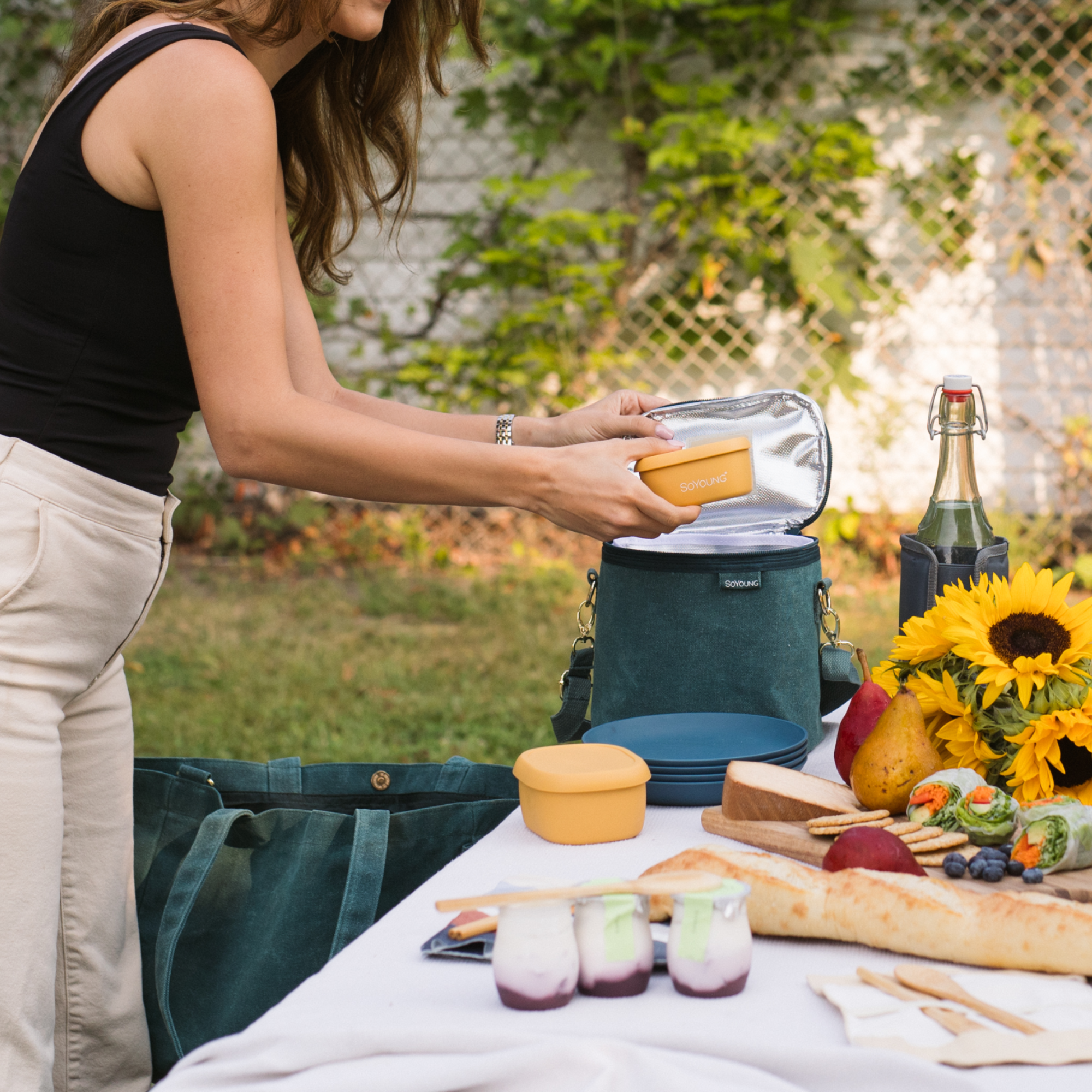 Washed Forest Petite Lunch Poche