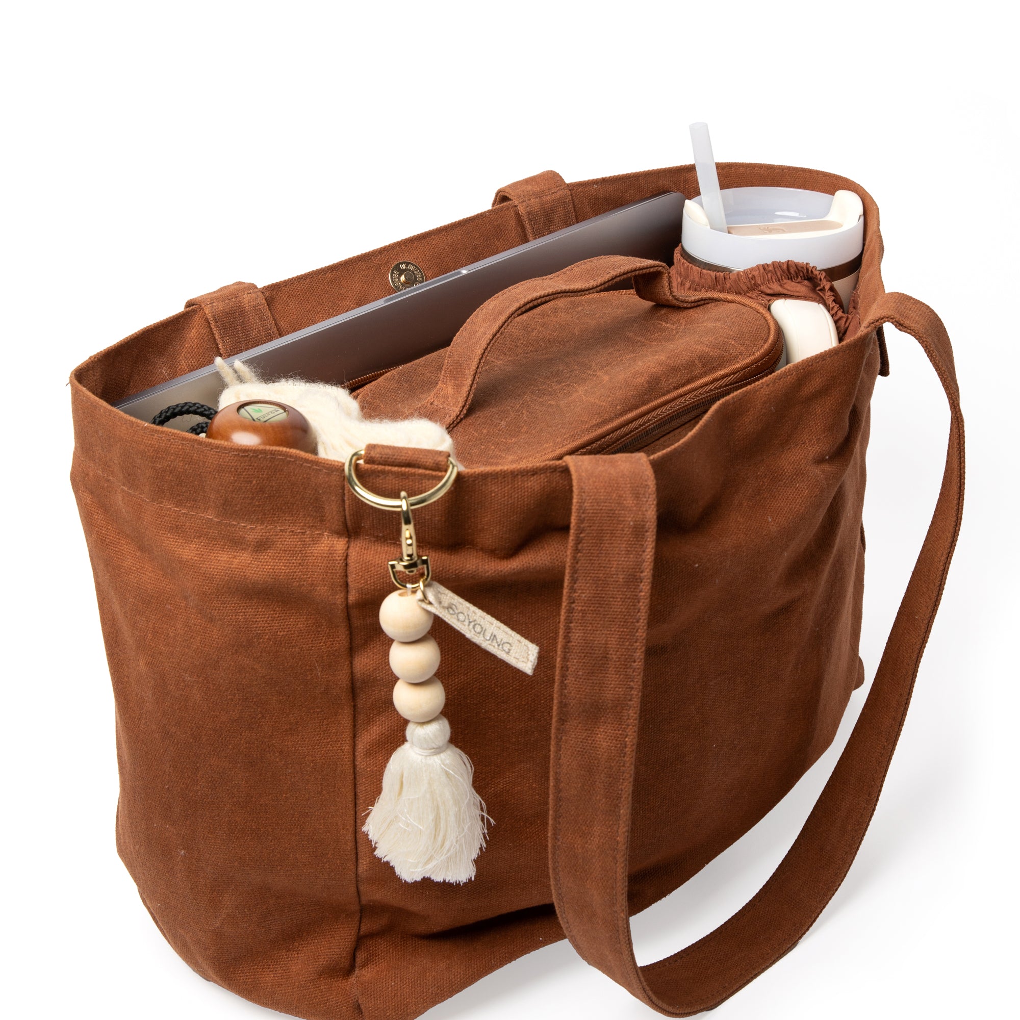 Weekender Zippered Tote in hot Toasted Cinnamon