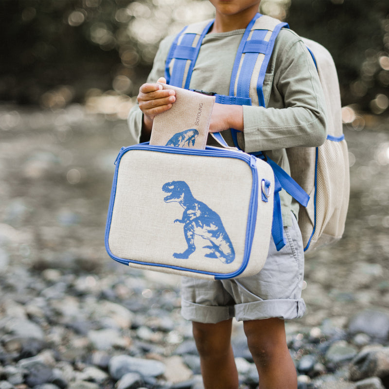 Boys Backpack and Lunch Box Set, Blue Dinosaur, Gives Back to