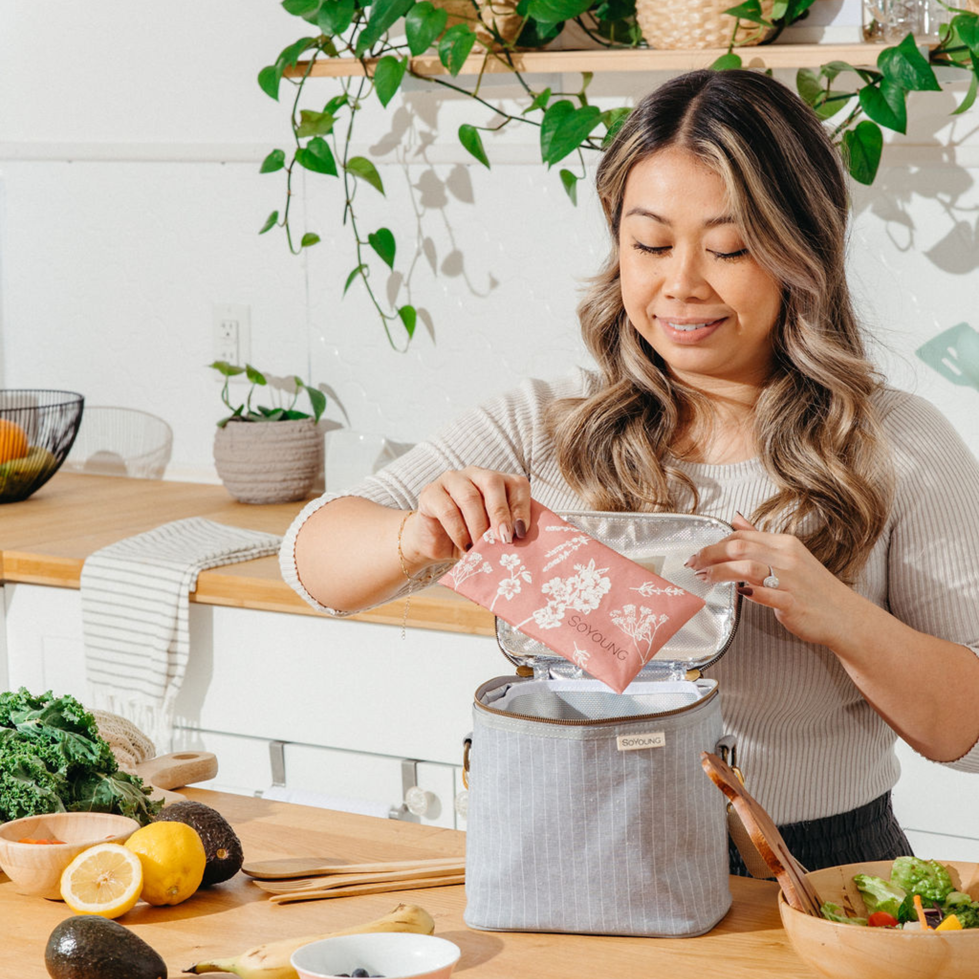 Heather Grey Pinstripe Lunch Bundle